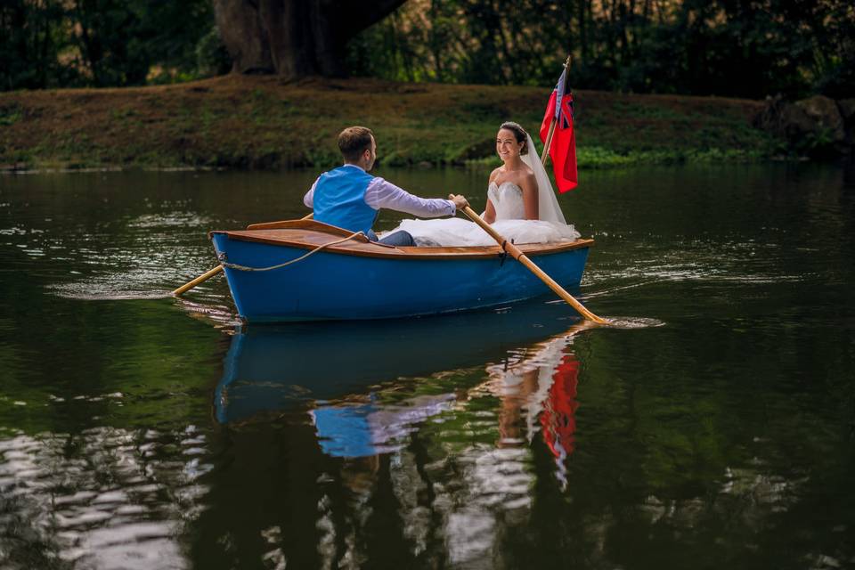 Couple on row boat