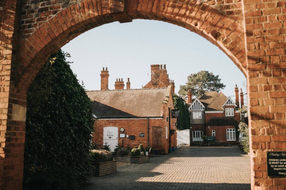 Warm, inviting courtyard