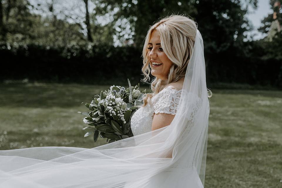 Spring wedding veil