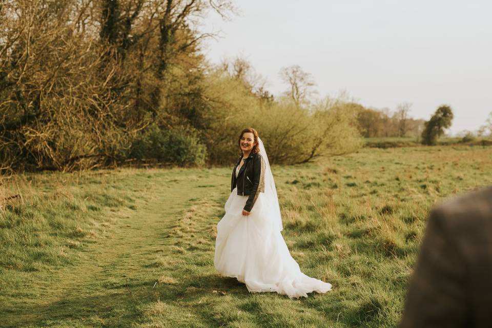 The bride at goldenhour