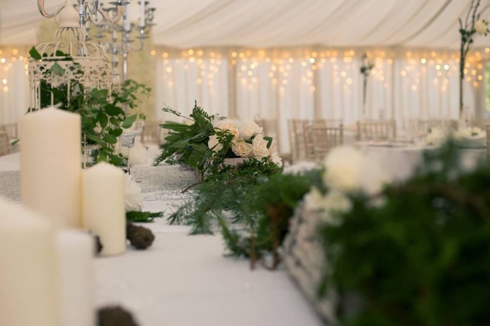 Garlands and candles