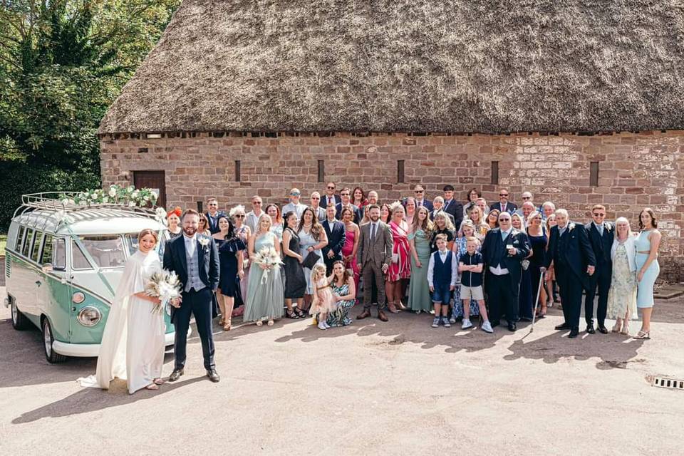VW campervan at a wedding