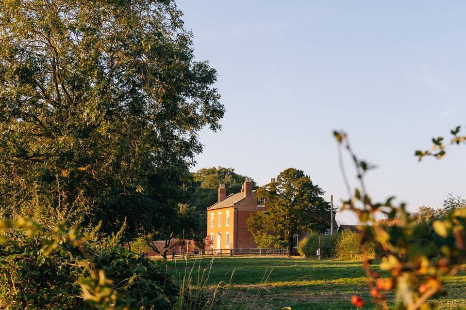 The lush grounds