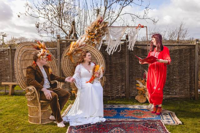 Al fresco ceremony 70s style