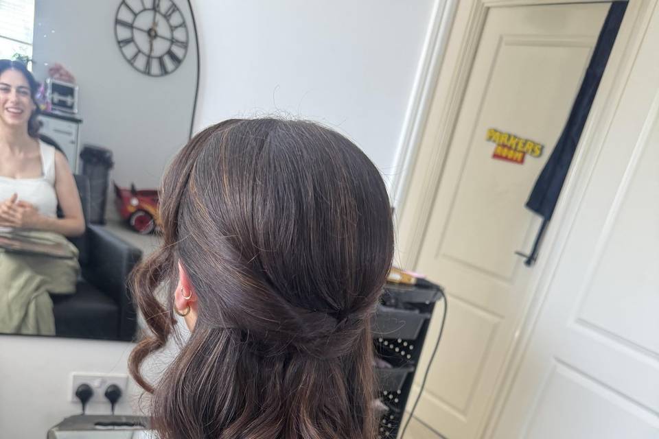Half up, half down twist