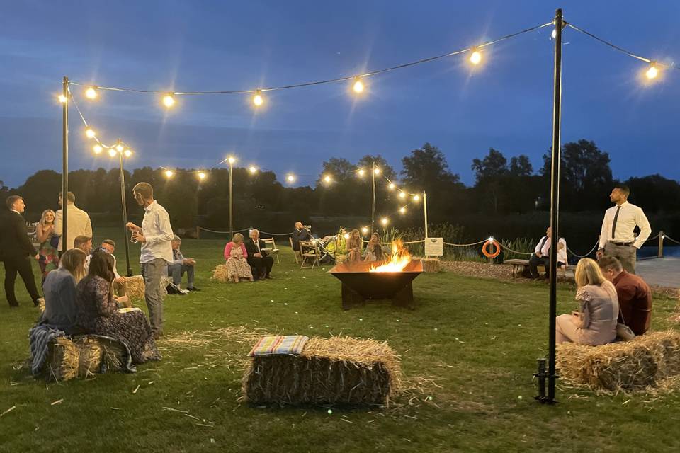 Hay bales for seating