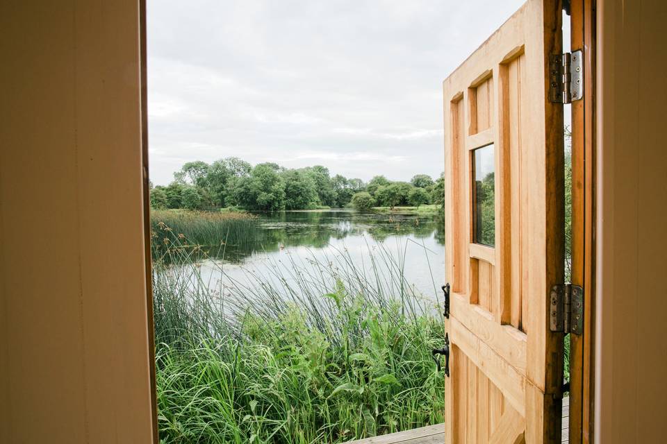 View onto lake from hut