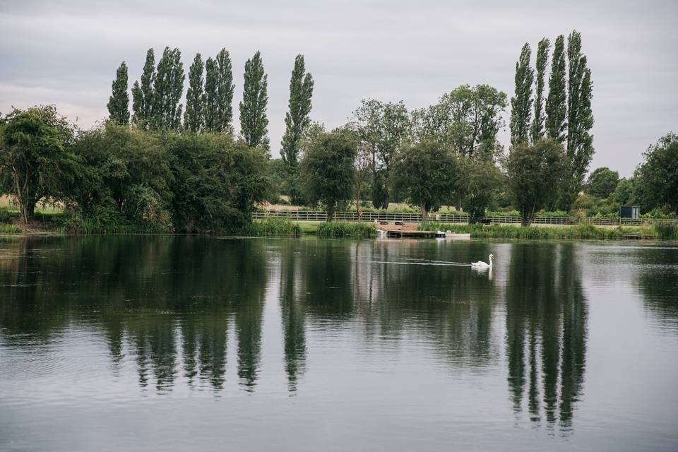 View across the lake