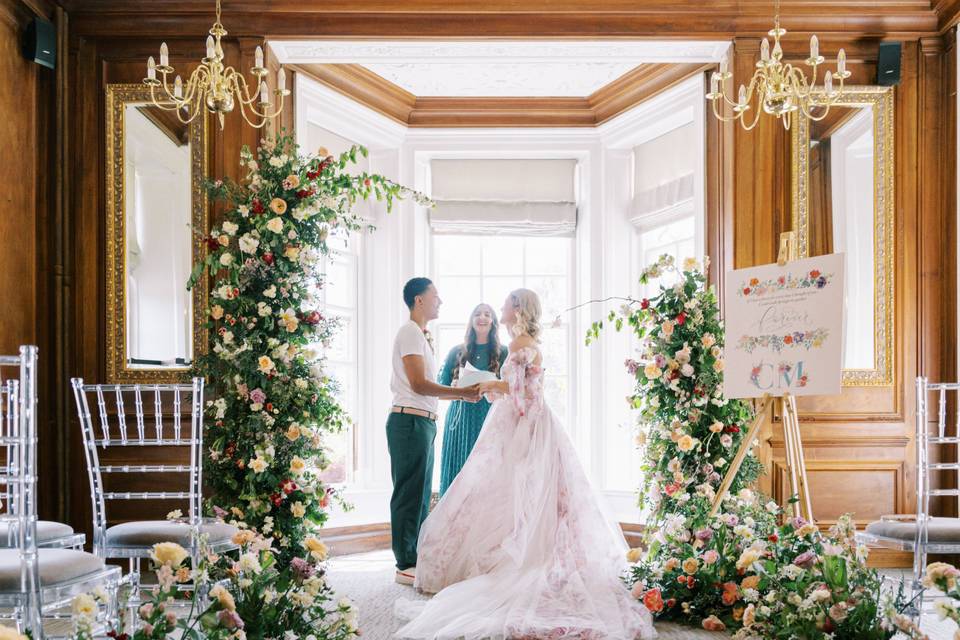 The ceremony in The Oak Room