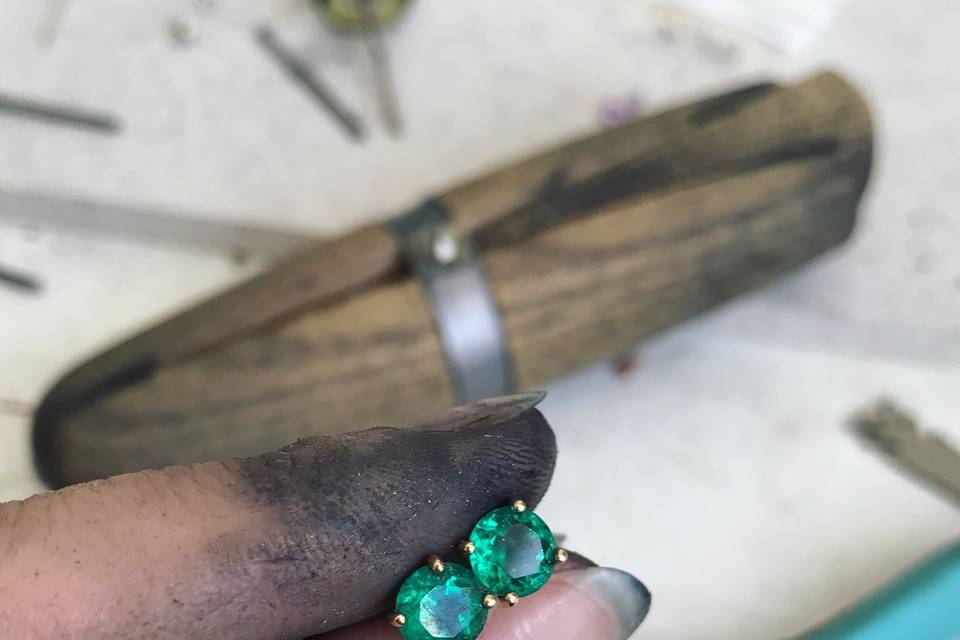 Emerald Stud Earrings