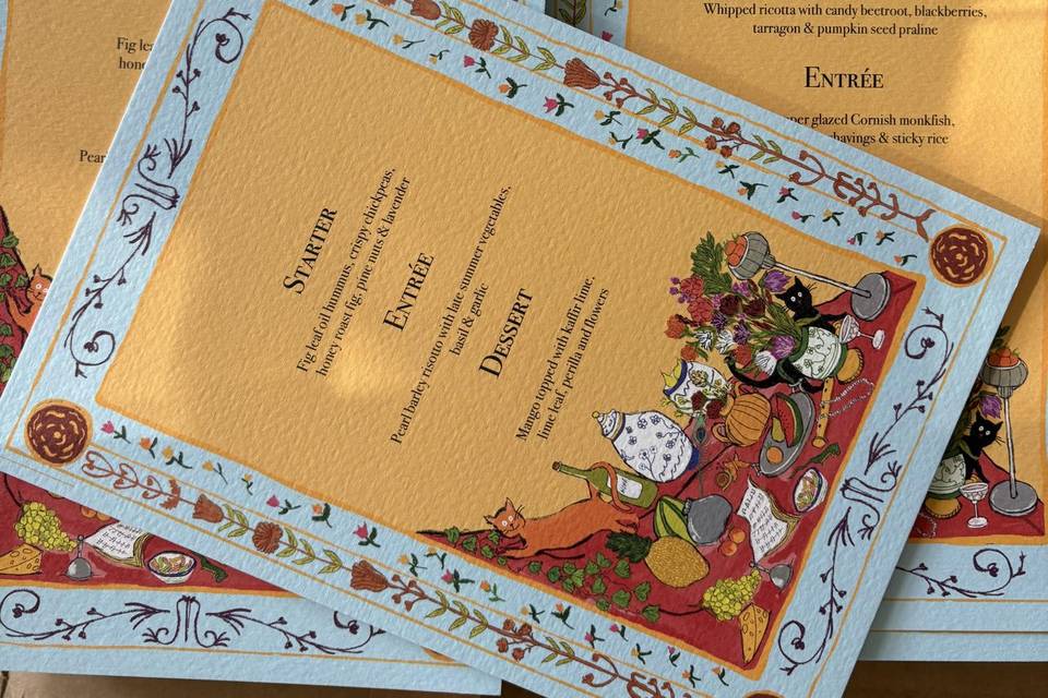 Gorgeous menus