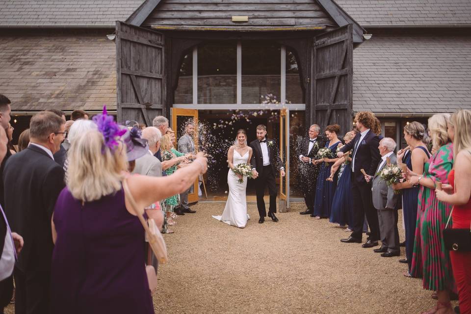 Confetti throw at Copdock Hall