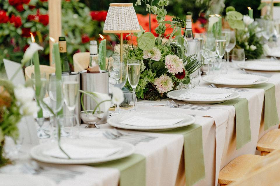 Tables set up