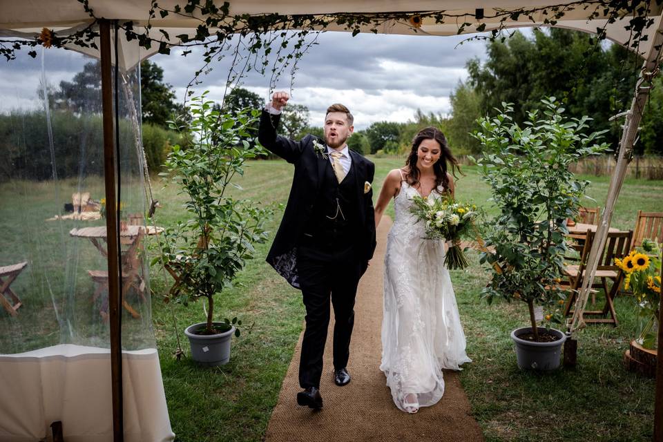 Newlyweds entrance