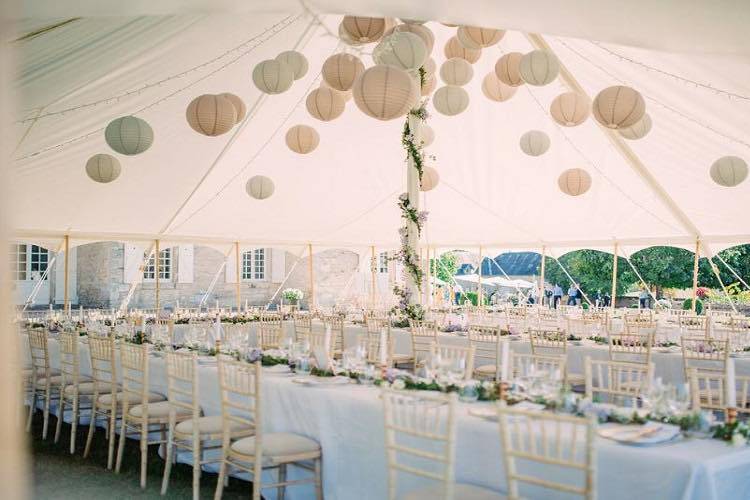 Elegant decor inside a marquee