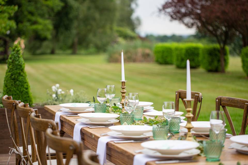 Outdoor wedding reception