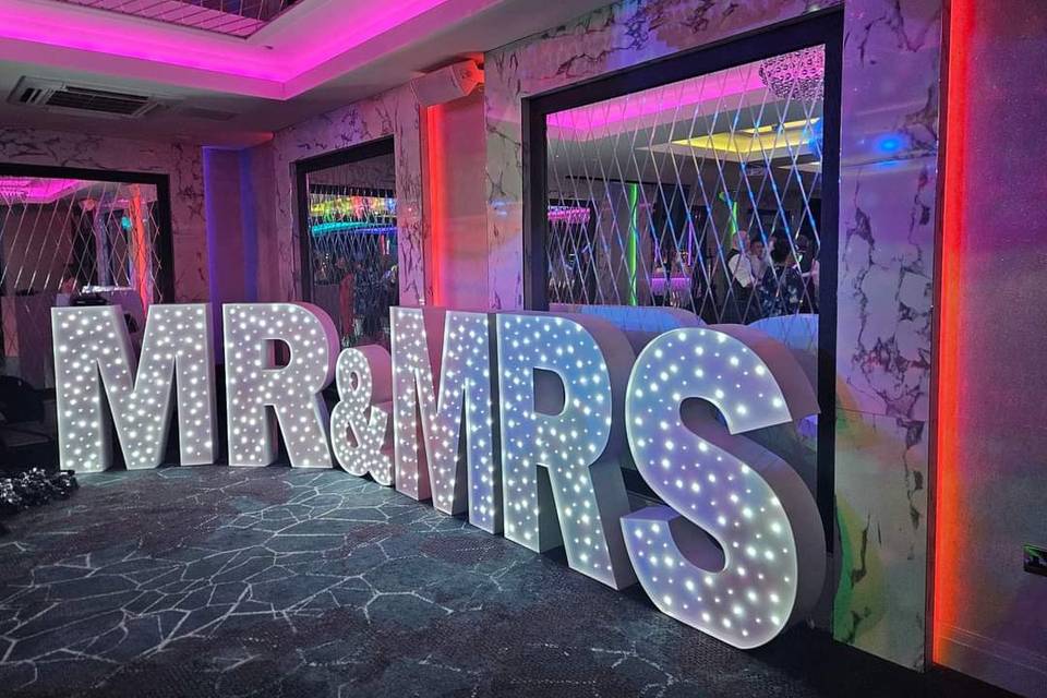 Twinkling LED letters