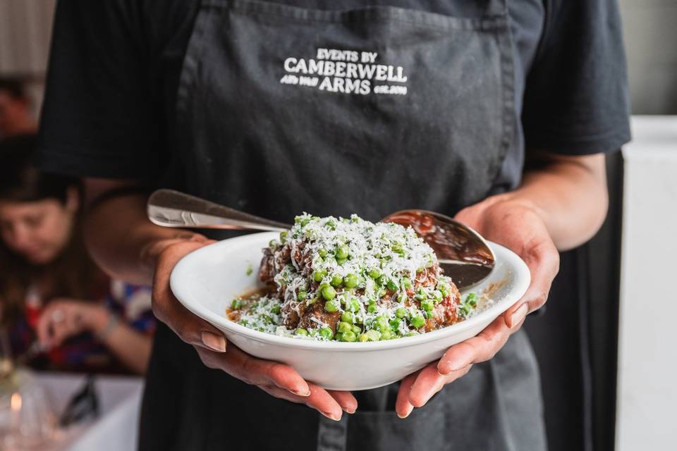 Slow cooked lamb, pea, ricotta