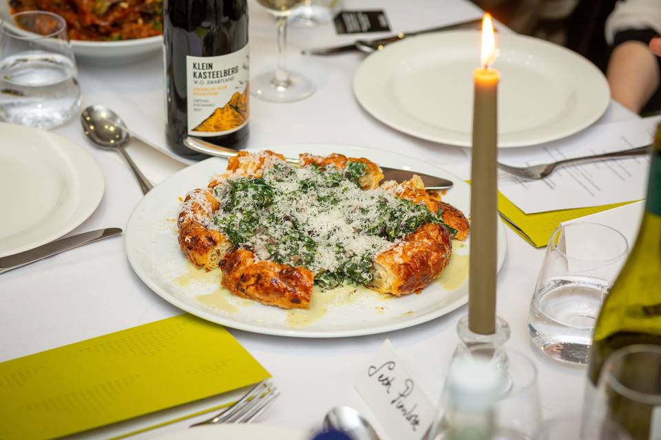 Spinach, parmesan galette