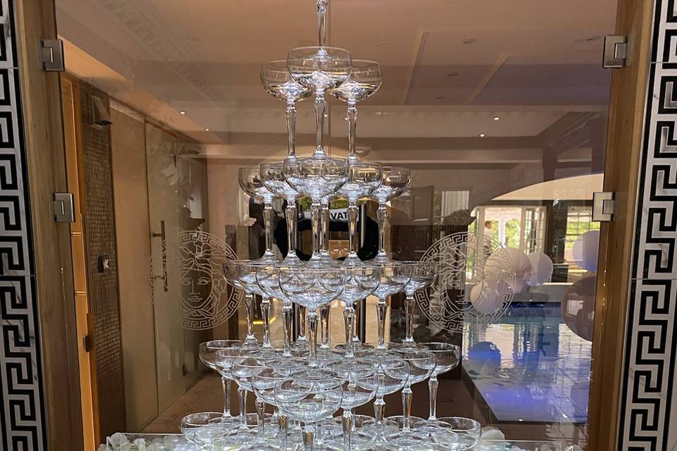 Champagne tower hire derby