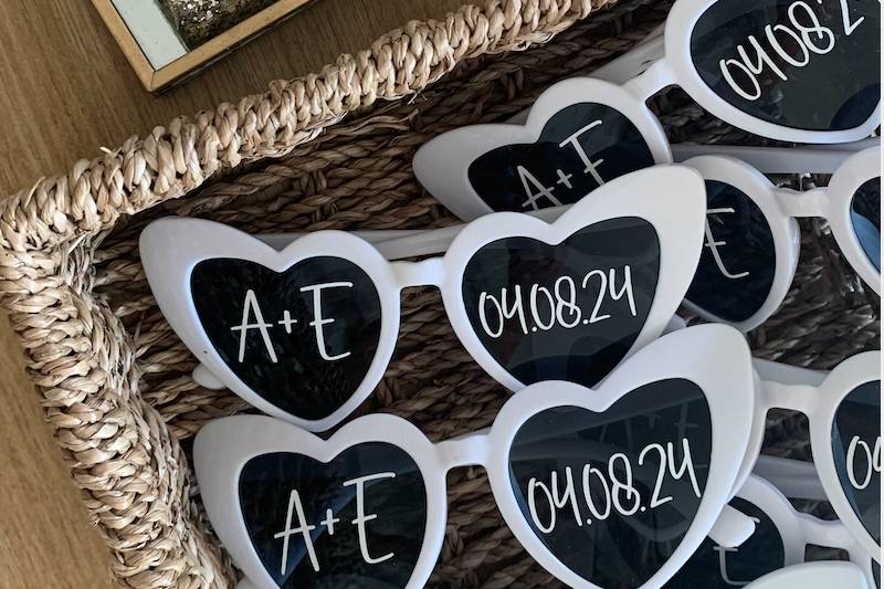 Personalised heart glasses