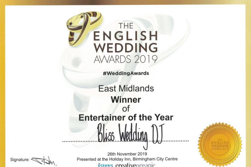 English Wedding Award 2019