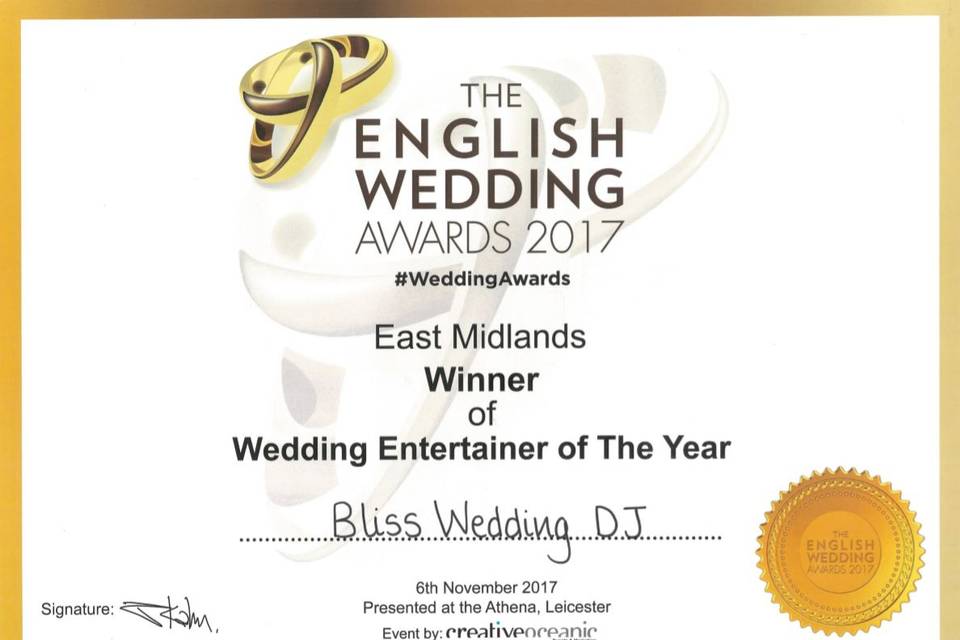 English Wedding Award 2019