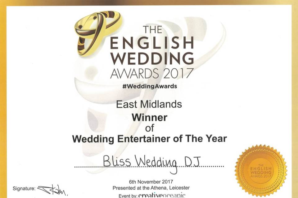 English Wedding Award 2017