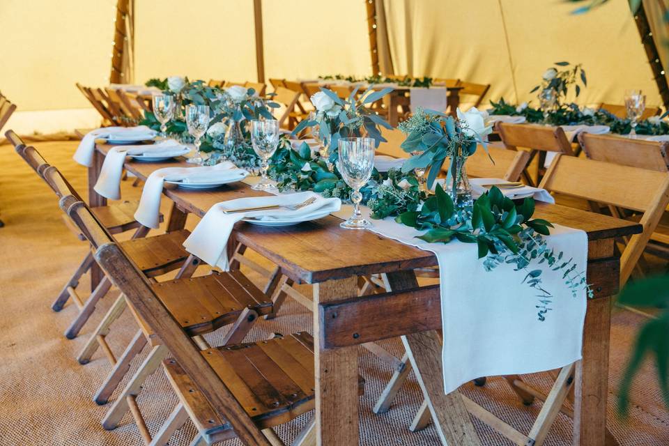 Rustic wedding reception