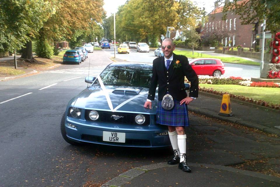 Church arrival in Blue Mustang