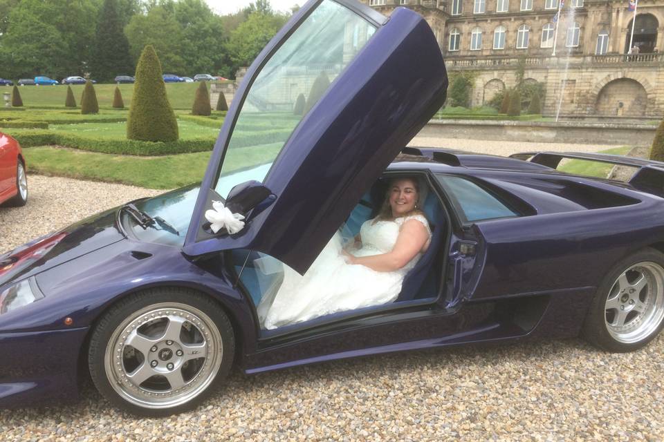 First bride in the Lambo