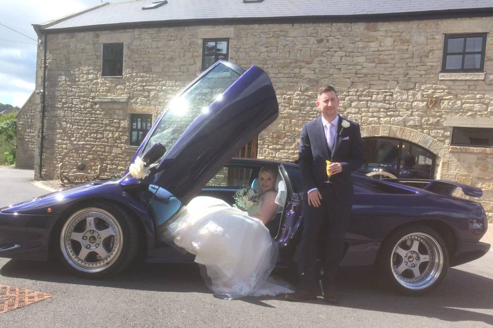 Bridal lamborghini pose