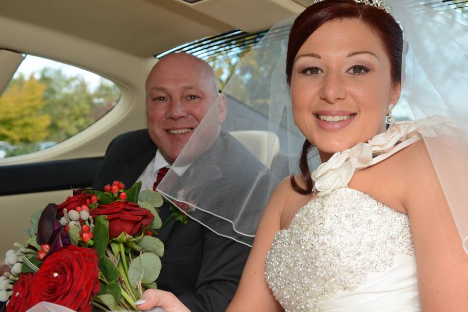 Happy couple in Ferrari