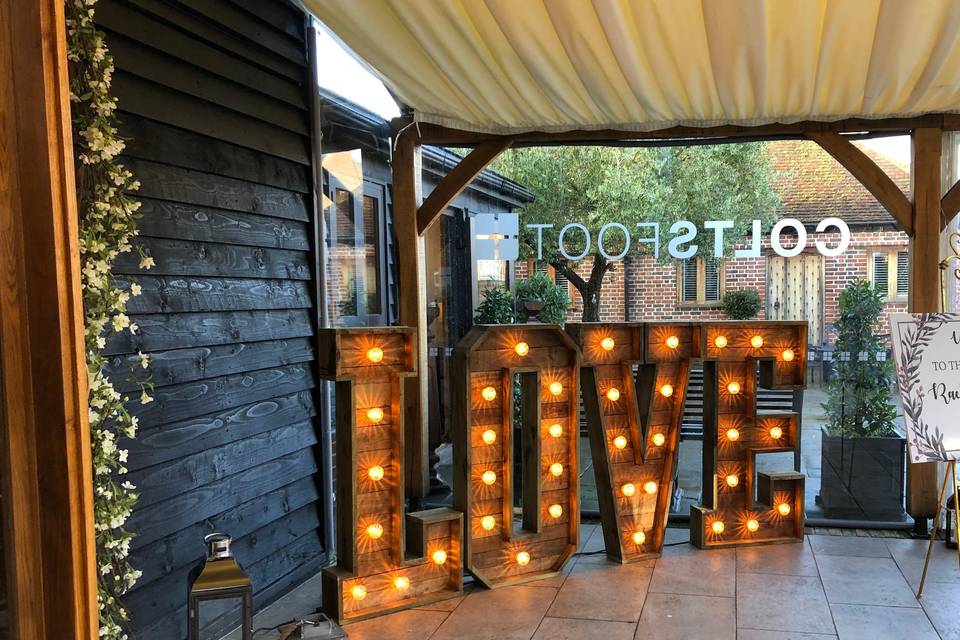 Decorative Hire Light Up Love 62