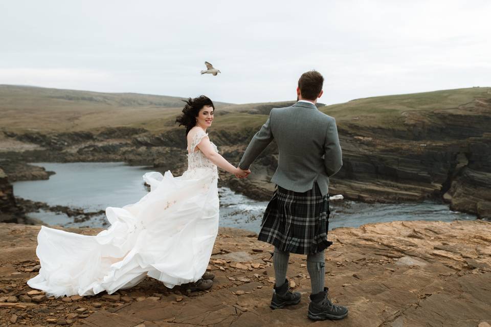Seagull wedding photo