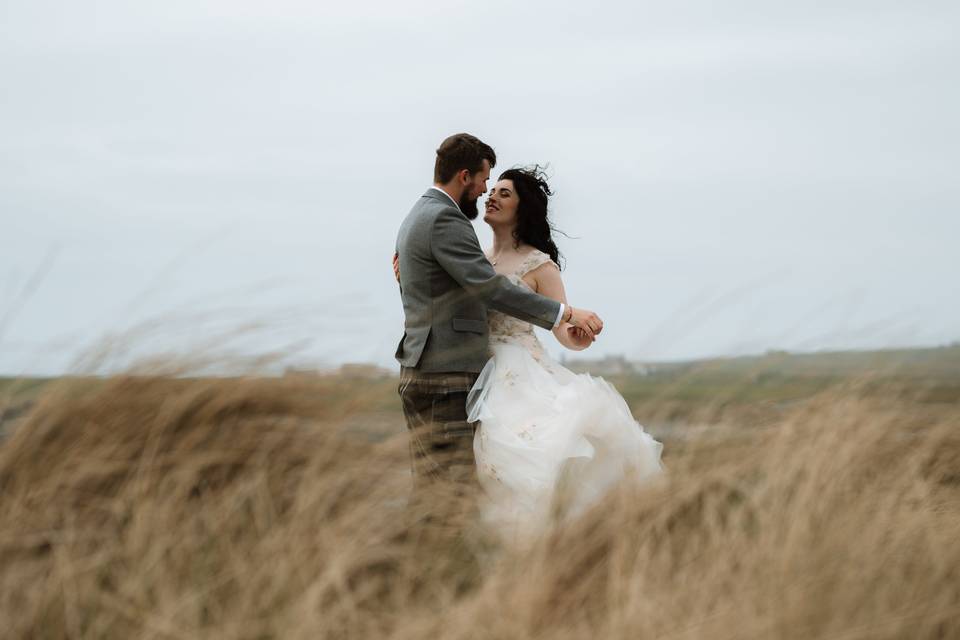Long grass elopement photos