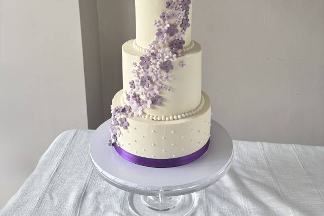 Purple floral cake