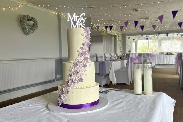 Purple cake at venue