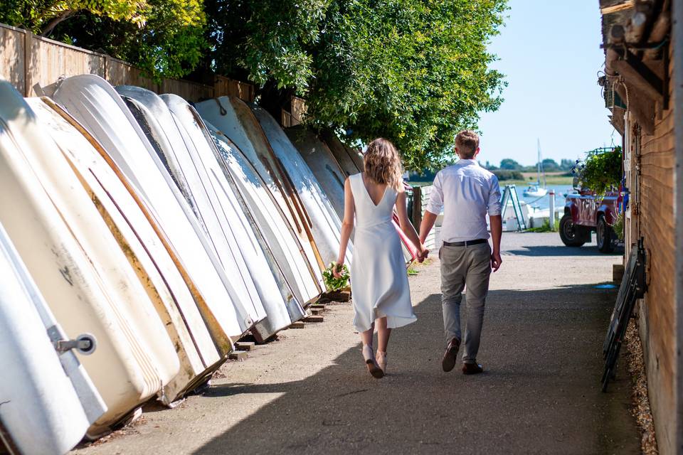 Walking to the reception