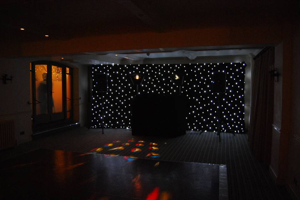 Wedding DJ with LED Starcloth