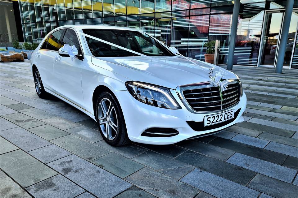 Pearl White Mercedes S class