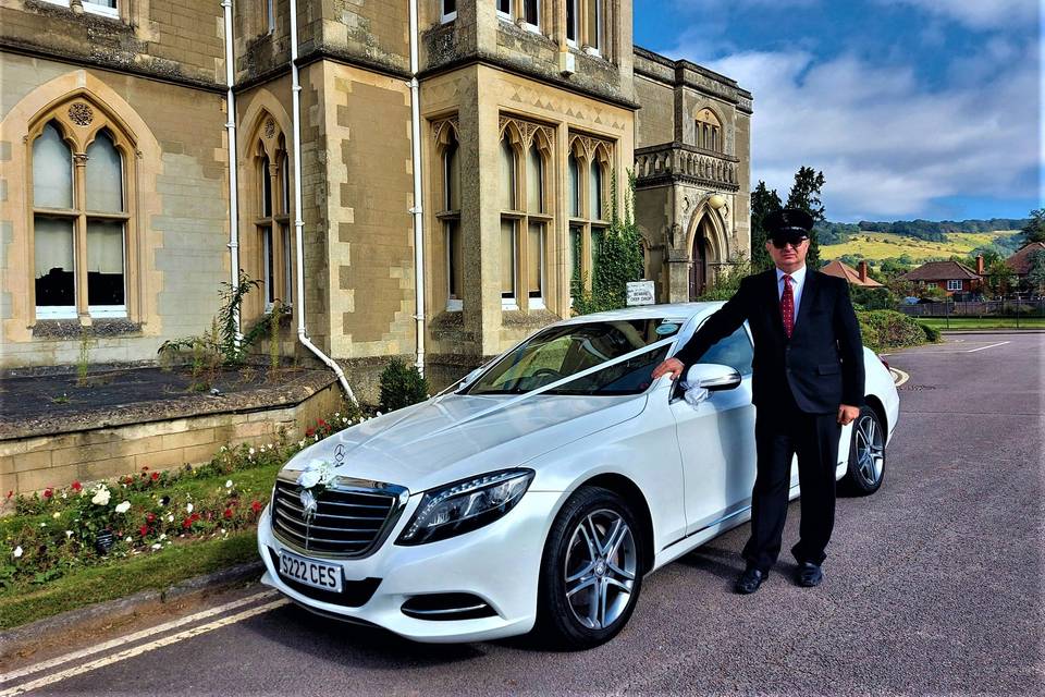 Pearl White Mercedes S class