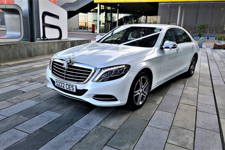 Pearl White Mercedes S class