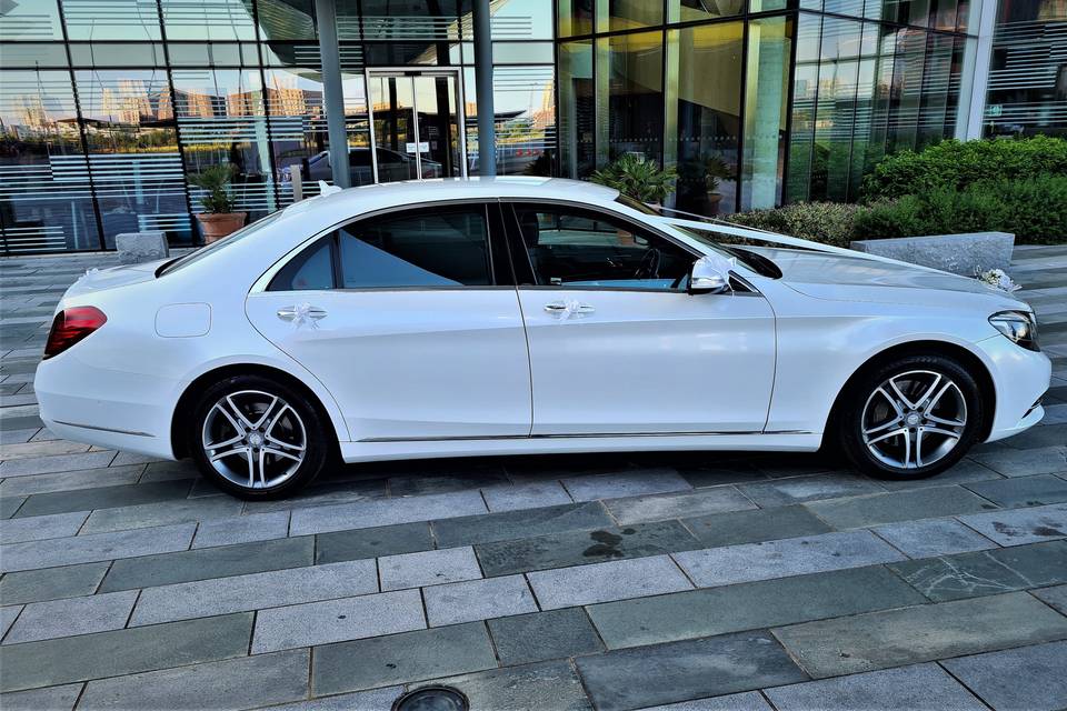 Pearl White Mercedes S class