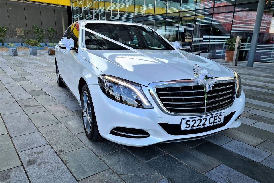 Pearl White Mercedes S class