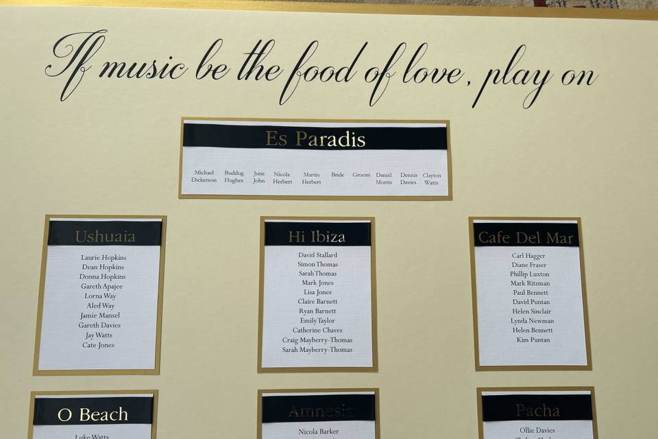 Seating plan