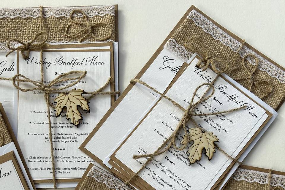 Rustic invitations