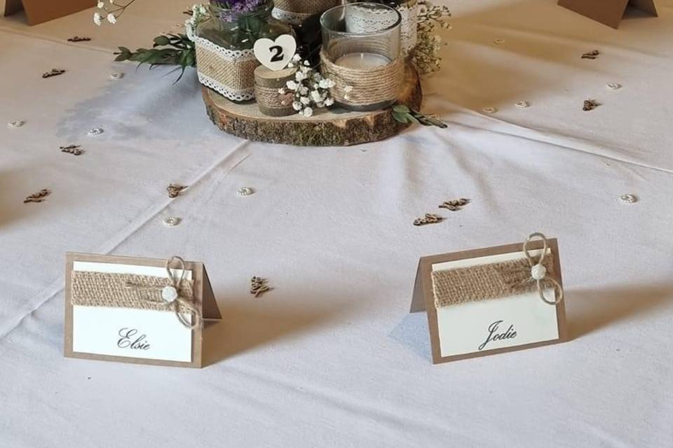 Rustic place cards