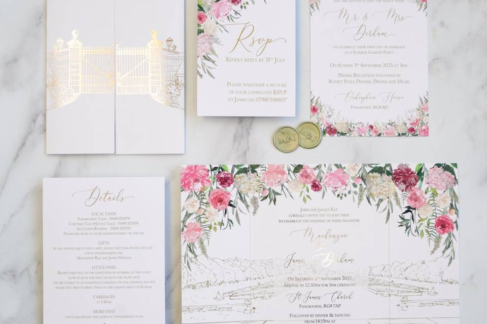 Floral Gatefold Invitation