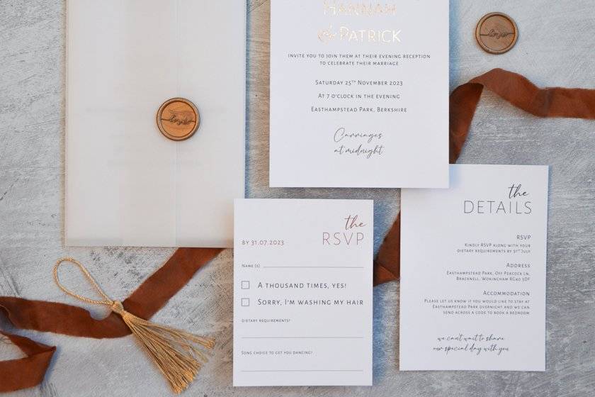 Foiled Modern Wedding Invite